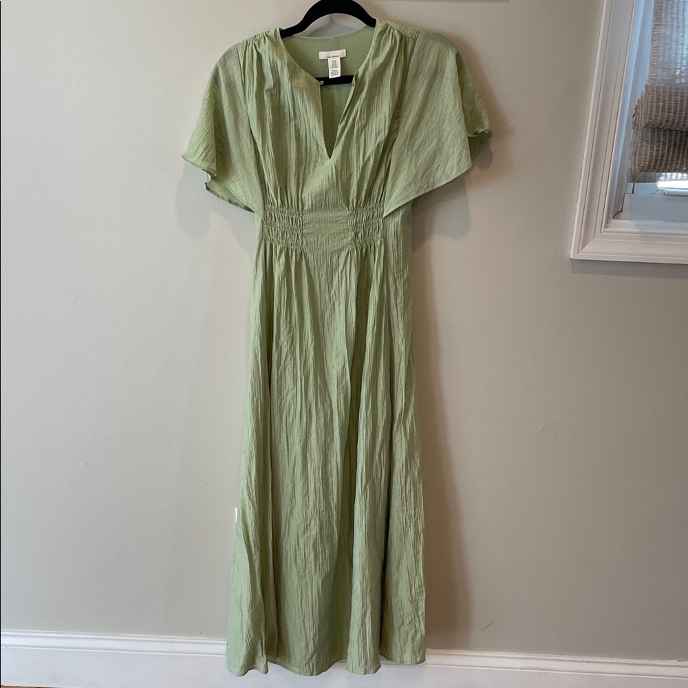 H&M Light Green Crinkled Dress Mama - Picture 3 of 8